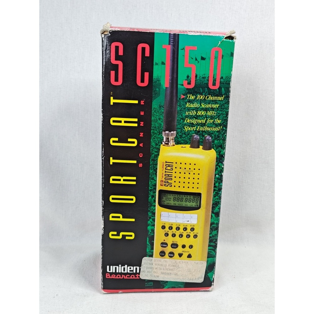 Uniden Bearcat‎ SC150 Radio Scanner Complete Yellow With Box Charger Earpiece